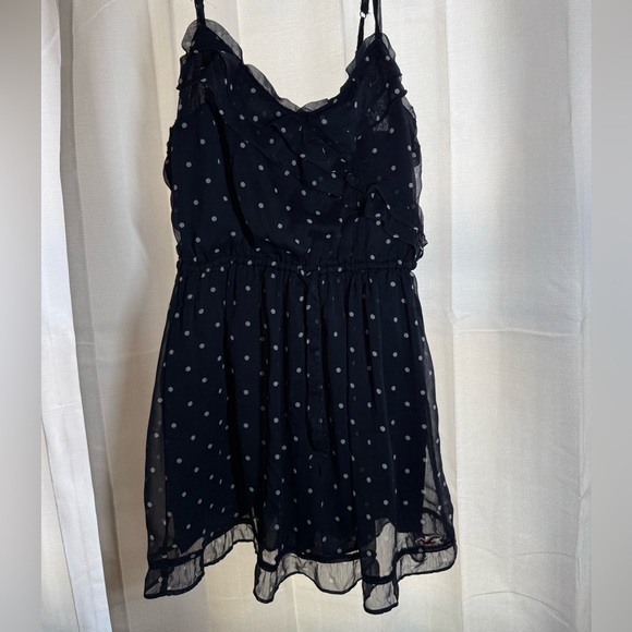 Hollister Dresses & Skirts - Vintage Hollister Mini Dress Navy with White Dots
